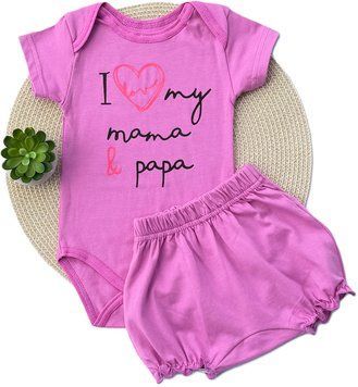 Комплект Катлен "I Love My Mama and Papa" 68 см фуксієвий 01897 фото
